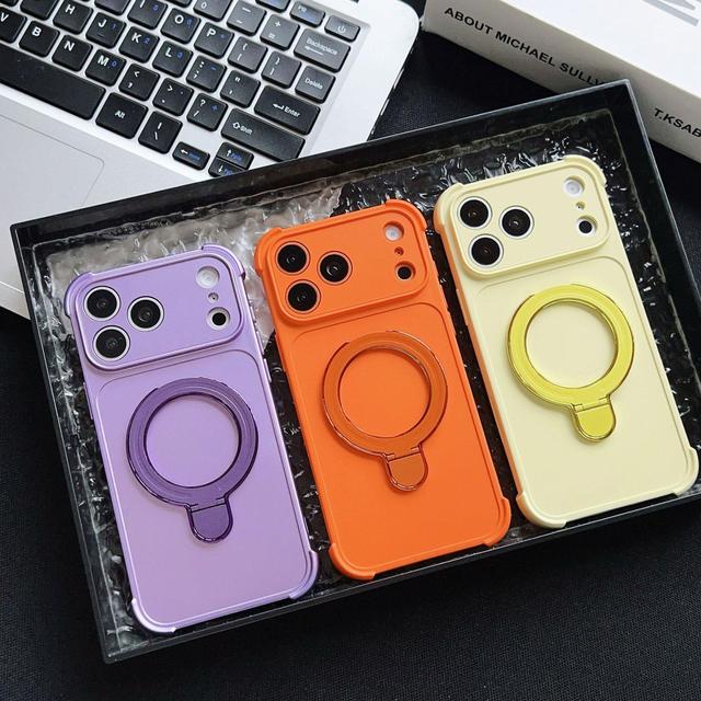 DIY Customizable 4 Corner Airbag Shockproof Case for iPhone 18 17 Pro Max with Kickstand Frosted Acrylic Back Sliding Lens Cover