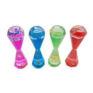 Jouet minuteur à mouvement liquide, forme de diamant, <span class=keywords><strong>sablier</strong></span> à <span class=keywords><strong>huile</strong></span> avec lumière LED - Product Image 2