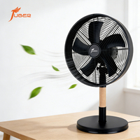 Ventilateur de table en chrome brillant antirouille à 5 pales métalliques, avec base ronde miroir, pour la décoration de la maison