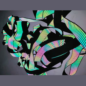 Модная Светоотражающая эластичная лента hi viz с радужным принтом на заказ, ленточный пояс для йоги, леггинсы, брюки, бюстгальтер, нижнее белье, одежда - Product Image 2