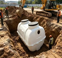 Citerne septique légère en PRV (polymère renforcé de fibres de verre) enterrée pour les travaux de modernisation des toilettes sanitaires rurales