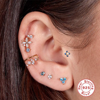 Nouveauté Gaby, bijoux en argent sterling 925, design floral, anneau de lèvre, boucles d'oreilles hélice, bijoux fins, bijoux de piercing