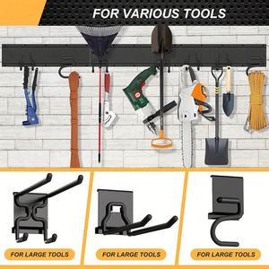 Organisateur mural de garage robuste, étagère murale suspendue pour garage et jardin, rangement d'outils et d'équipements de jardin pour mur de garage - Product Image 4