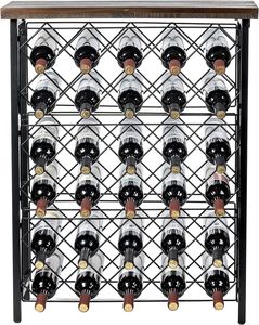 Porte-bouteilles sur pied autoportant à 9 niveaux, capacité de 54 bouteilles, en bois - Product Image 5