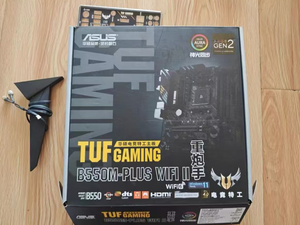 Carte mère ATX TUF Gaming B550M-PLUS WIFI II AM4 DDR4 128 Go d'occasion pour ordinateur de bureau, prend en charge la mémoire DDR4, compatible avec jusqu'à 128 Go - Product Image 1