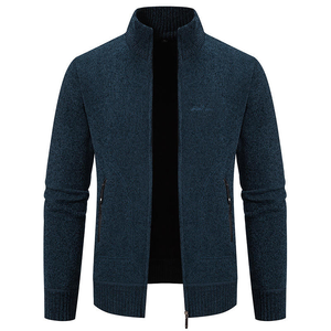 Vente en gros de vêtements en tricot : Cardigan, <span class=keywords><strong>Pull</strong></span> col roulé à revers, Vêtements chauds épaissis, Pulls et vestes pour hommes - Product Image 2