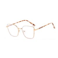 Kacamata mode bingkai optikal logam Cateye Model 29004 bingkai logo kustom kacamata Retro stok tersedia