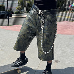 Pantaloncini Cargo da Uomo in <span class=keywords><strong>Pelle</strong></span> Mimetica con Doppio Ginocchio, Stile Baggy per Edilizia, Produzione Personalizzata - Product Image 3