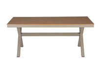 Meubles de jardin modernes, tables à manger, table de patio en plastique et bois, ensemble de chaises