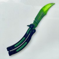 Vente directe usine en gros – Couteau de chasse pliant style papillon, sûr, non tranchant, pratique et tendance, idéal pour l'entraînement