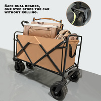 Chariot de camping pliable 200L, espace profond, roues métalliques universelles, poignée télescopique, tissu Oxford 600D premium pour usage extérieur