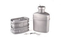 Kit de gâchis de cantine en titane pour Camping en plein air randonnée randonnée bouteilles d'eau portables tasse de cantine