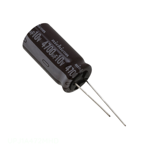 Condensador de Canal de Fabricante, Aluminio, 4700uF, 20%, 10V, Radial, UPJ1A472MHD, de Orificio Pasante, 4700 uF - Product Image 1