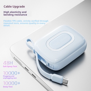 Mini Power Bank 10000mAh avec deux câbles, alimentation portable pour mobiles, livraison directe d'usine - Product Image 5