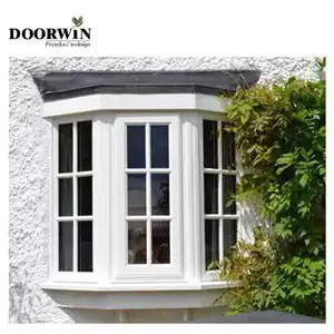 Doorwin-ventanas de vidrio templado de doble acristalamiento, diseño de ventana de madera, para jardines, resistente a los golpes, de California Hurricane