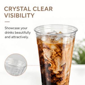 Vente en gros usine – Gobelet jetable en PET de qualité alimentaire, simple paroi, 700 ml (24 oz), pour thé au lait Boba, café glacé, avec logo personnalisé OEM - Product Image 3