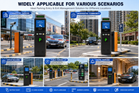 Système de gestion du stationnement : Station d'entrée, Distributeur de billets à code-barres et RFID, Système de billetterie de stationnement