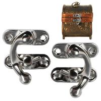 Fermoir à loquet en alliage de 38*44 mm, petit fermoir pour meubles, boîte en bois, fermoir pour boîte à bijoux, crochet à bras oscillant, verrou