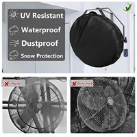 Housse de protection anti-poussière Oxford 600D Housse de ventilateur murale étanche pour ventilateurs de 18 à 20 pouces Housse de ventilateur extérieure durable et portable