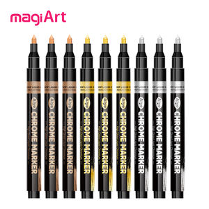 MagiArt ad alta lucentezza 0.7mm argento specchio cromato pennarelli riflettenti permanenti cromati per la colorazione del modello - Product Image 2