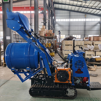 Bétonnière autochargeuse sur chenilles de 400 L, entièrement hydraulique, chargeuse de béton sur chenilles, machine de transport et de mélange tout-terrain