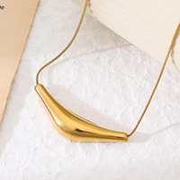 Nuevo Collar de Moda con Cadena de Eslabones de Acero Inoxidable Chapado en Oro de 18K y Colgante Irregular de Gota de Agua para Mujer, Ideal para Aniversario