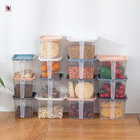 Récipient à aliments, bac à légumes rectangulaire en plastique avec poignée pour le frigo, boîte transparente pour conserver la fraîcheur