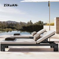 Lit couché extérieur tout en aluminium imperméable à l'eau Hôtel Piscine Chaise longue Extérieur Bord de mer Bain de soleil Lit couché