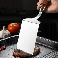 Ensemble de spatules professionnelles, tourneur de hamburger à crêpes en acier inoxydable surdimensionné, grattoir à plaque chauffante, outils de cuisson, décor de gâteau