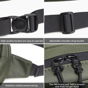 Riñonera Deportiva Impermeable Verde Oscuro, Multifuncional, para Hombre, con Correa para la Pierna y el Pecho - Product Image 2