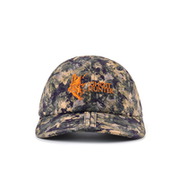 Casquette de baseball sportive personnalisée de haute qualité en tissu Oxford camouflage à pois, avec logo brodé plat, couronne à profil bas et sangle arrière perforée au laser
