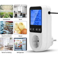 Thermostat de prise de régulateur de température numérique prise EU 220V avec interrupteur de minuterie chauffage refroidissement pour réfrigérateur aquaculture