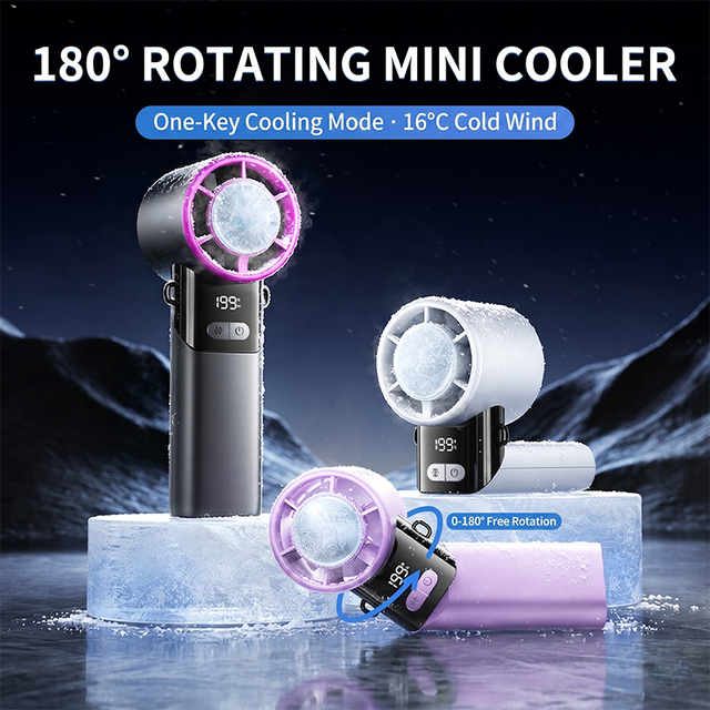 Portable Handheld Fan USB Rechargeable Mini Cooling Fan 3 Speeds Quiet Operation Small Travel Fan Wholesale OEM/ODM Desktop Fan