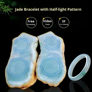 Đá thô Jadeite, chất liệu nhỏ, Myanmar, hầm cũ, thương hiệu HongMei dành cho nữ, vòng tay charm, màu đã được chỉnh sửa, bán trong suốt, giá cả phải chăng - Product Image 2