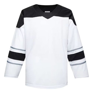 Maillot de hockey sur glace personnalisé à manches longues, col en V, respirant, séchage rapide, tissu 100% polyester, maillot d'entraînement d'équipe de hockey sur glace à vendre - Product Image 1