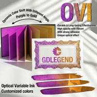 Sablon Premium Tinta Optik Variabel OVIInk Anti-Pemalsuan dengan Perubahan Warna untuk Keamanan Sertifikat Keuangan F10 Ungu Emas