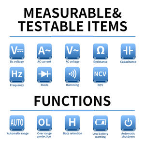 4000 카운트 자동 범위 디지털 클램프 미터 멀티 테스터, DCV ACV ACA 저항 커패시턴스 Hz 다이오드 도통 측정 가능, NCV 기능 포함 - Product Image 2