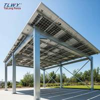 Struttura Impermeabile per Carport Solare, Sistema di Parcheggio Solare Resistente in Acciaio Zincato per Casa, Giardino, Supermercato e Area di Servizio