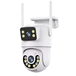 2024 hd 3k dual-objektiv weitwinkel-kamera im freien ip66 wasserdicht ptz cctv-kamera wifi-netzwerk menschliche Überwachung Überwachung cam