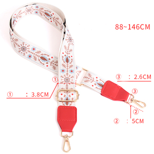 Grosir tas selempang gaya Boho sabuk bahu dapat diganti kustom dompet gitar tali kain grosir desain tanaman bunga - Product Image 6