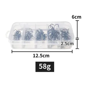 Ushazer 50 pz/set amo da pesca in acciaio ad alto tenore di carbonio amo spinato <span class=keywords><strong>2</strong></span> #4 #6 #8 #10 # ami alti per esche da pesca pesce gatto esca - Product Image 5