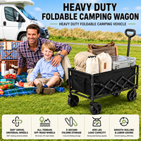 Chariot de camping pliable 4 roues, design tendance, robuste, haute capacité de charge, léger