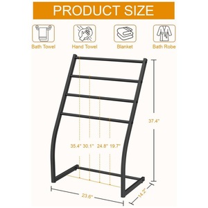 <b>Freestanding</b> towel racks, bathroom towel racks, 4-tier metal towel racks, blanket ladder racks, display racks - Product Image 3