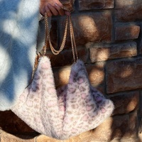 Sac fourre-tout élégant en peluche à imprimé léopard, grande capacité, nouvelle mode 2026, sac à bandoulière de luxe pour femme