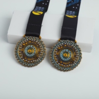 Médailles Métalliques Personnalisées 3D Rondes en Bronze Antique avec Émail Souple, Médaille de Finisseur de Marathon Sportif avec Ruban Personnalisé