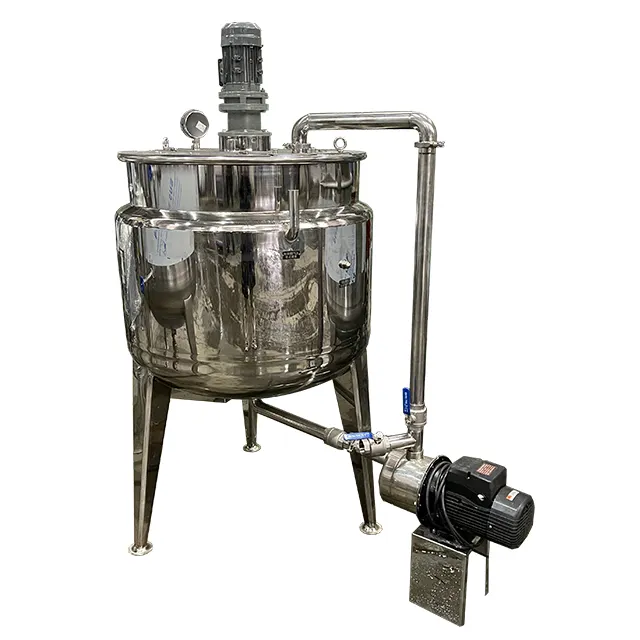 Isıtma reaksiyonu su ısıtıcısı damıtma tankı ile 1000L karıştırma tankı 500L çift katmanlı ceket paslanmaz çelik mikser
