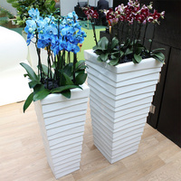 Jardinières décoratives en fibre de verre pour salon, bureau, pots à orchidées modernes, grands vases sur pied, motif géométrique