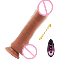 DDT-29 Dildo réaliste en silicone souple pour femmes avec télécommande, modes chauffants et télescopiques - Jouet sexuel masturbateur en promotion