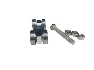 Rail de guidage en acier allié pour porte coulissante, <span class=keywords><strong>chariot</strong></span> à <span class=keywords><strong>4</strong></span> <span class=keywords><strong>roues</strong></span> robuste, silencieux, boulon ASTM M10, 3 écrous - Product Image 4