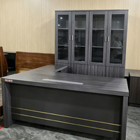 Meubles de bureau de direction, table d'ordinateur en forme de L, ensemble de bureau de PDG commercial, bureau modulaire professionnel en MDF, bureau sain